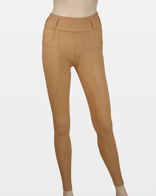 LUXE ShowTime Leggings – Beige | Full Seat Grip
