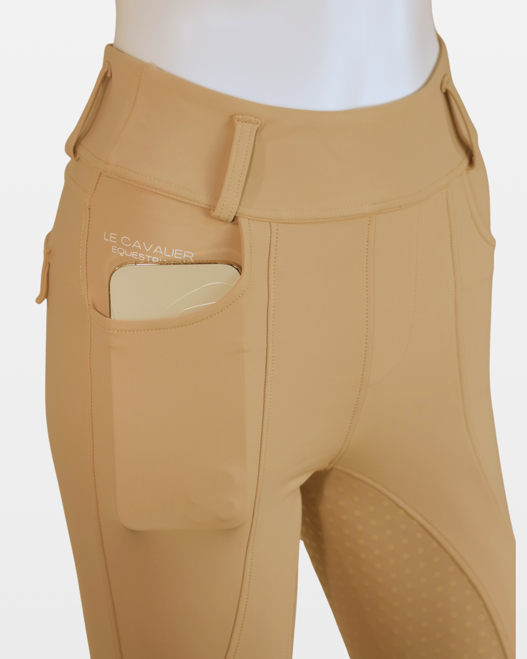 LUXE ShowTime Leggings – Beige | Full Seat Grip