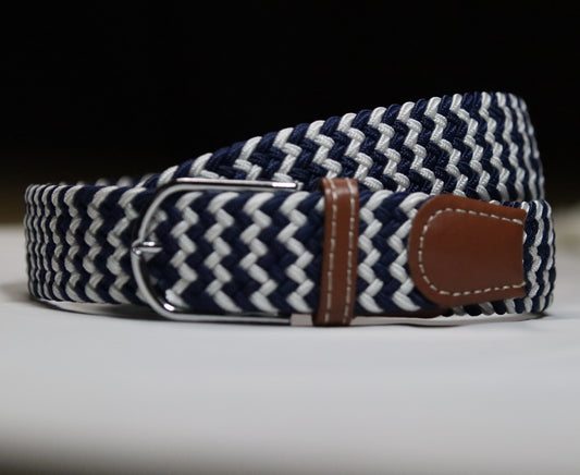 Herringbone Belt - Blue/White