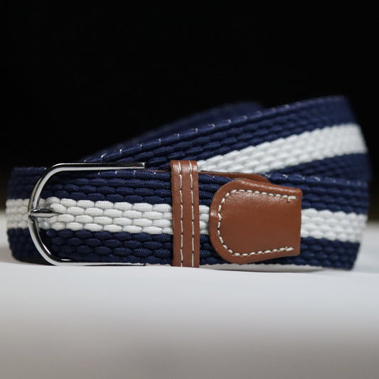 Herringbone Belt - Blue/White Stripe